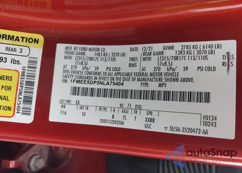 2022 Ford Bronco Black Diamond from USA, damaged, VIN 1FMEE5DP5NLA75404